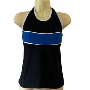 Bal Togs Dancewear Black, Blue & White Halter Top Adult Size Medium